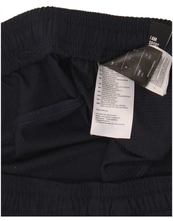 Calça de treino masculina Adidas grande poliéster azul marinho