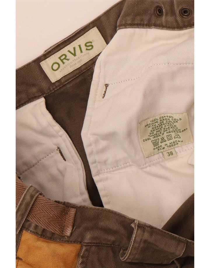 Calça cargo reta masculina Orvis W38 L32 algodão marrom