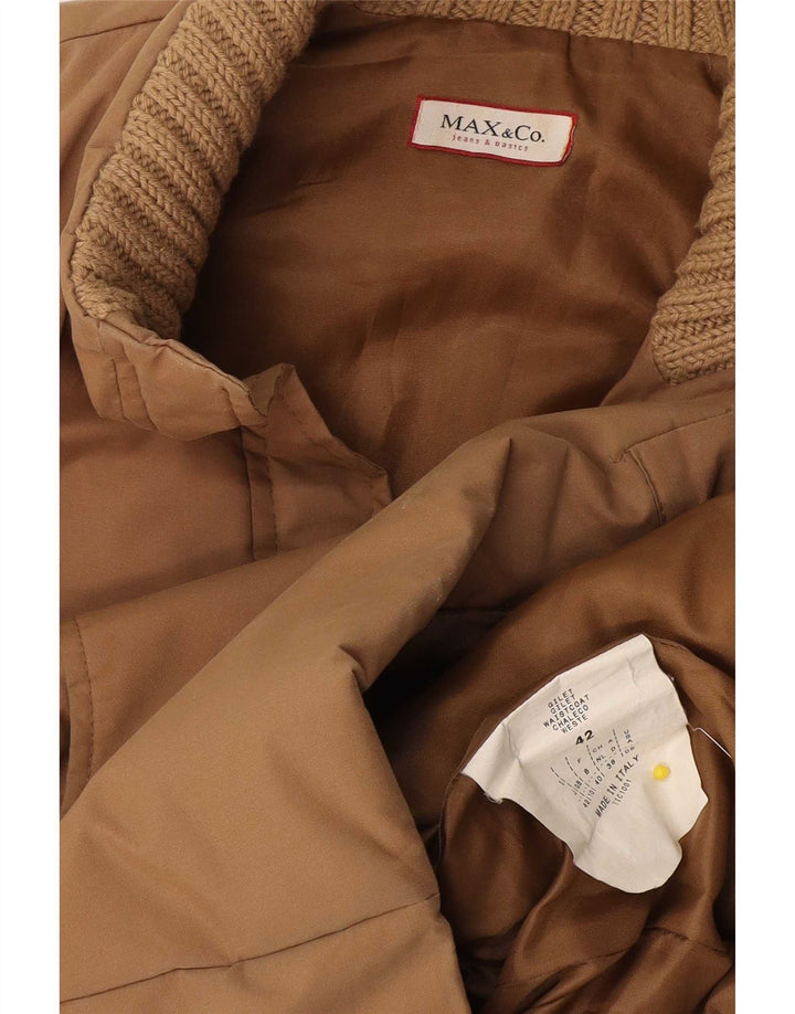 Colete acolchoado grande Max & Co. Reino Unido 10 pequeno algodão bege