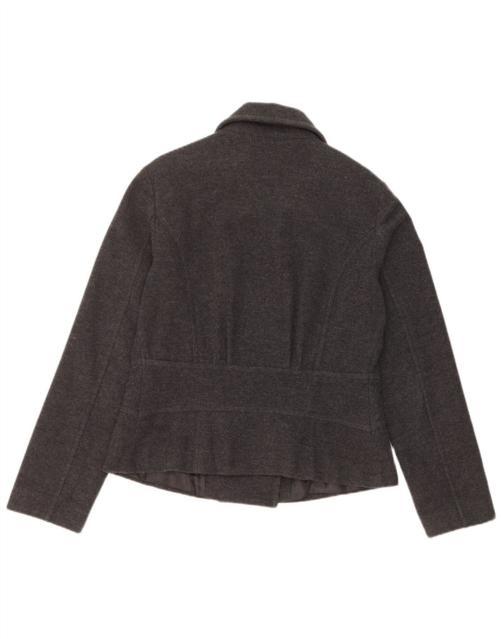 Jaqueta blazer feminina de 4 botões Max & Co. Reino Unido 14 cinza médio manchado