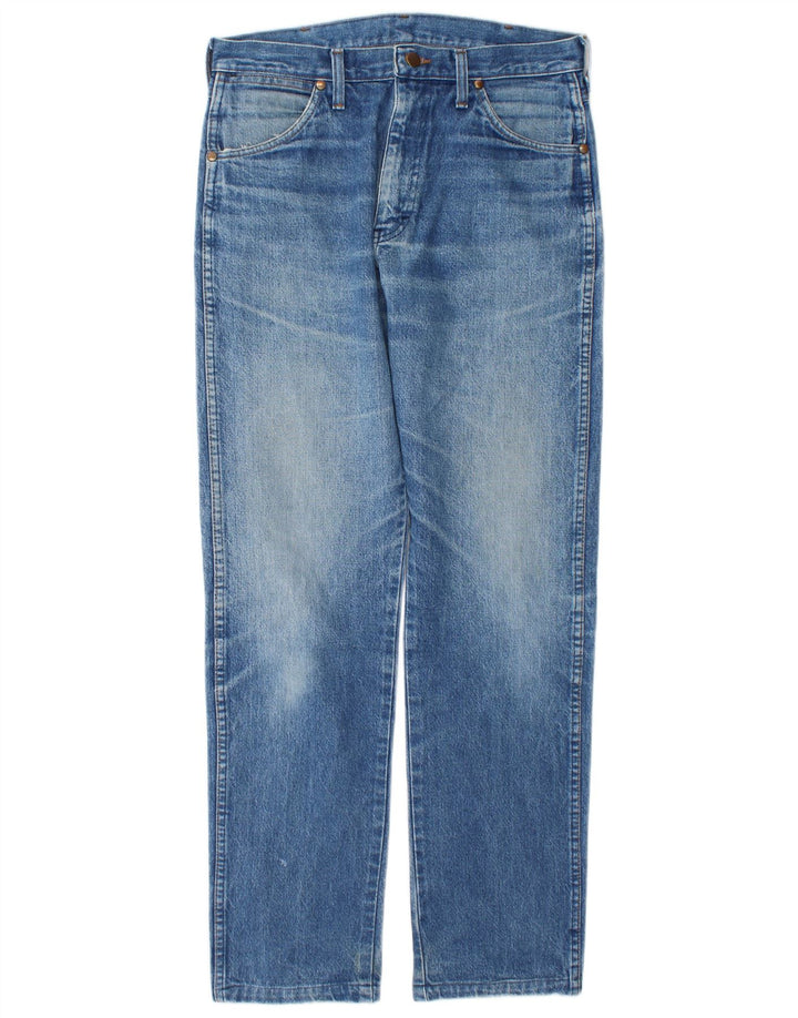 Wrangler Mens Straight Jeans W32 L31 Azul Algodão