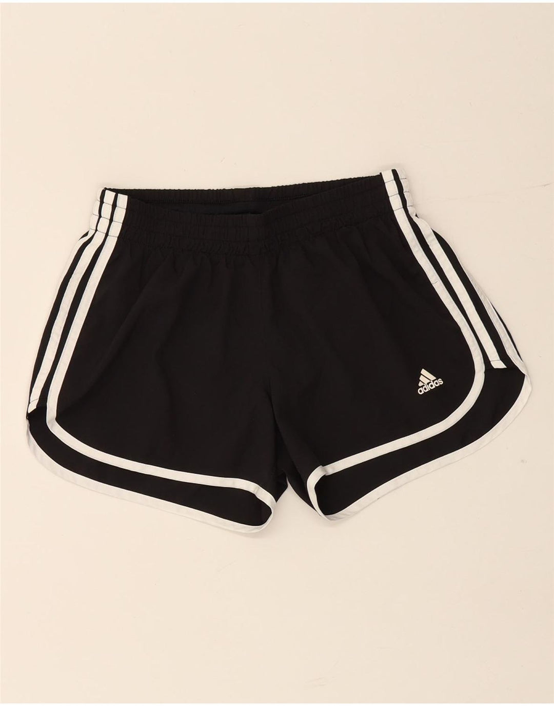 Shorts esportivos femininos ADIDAS UK 10 pequeno poliéster preto