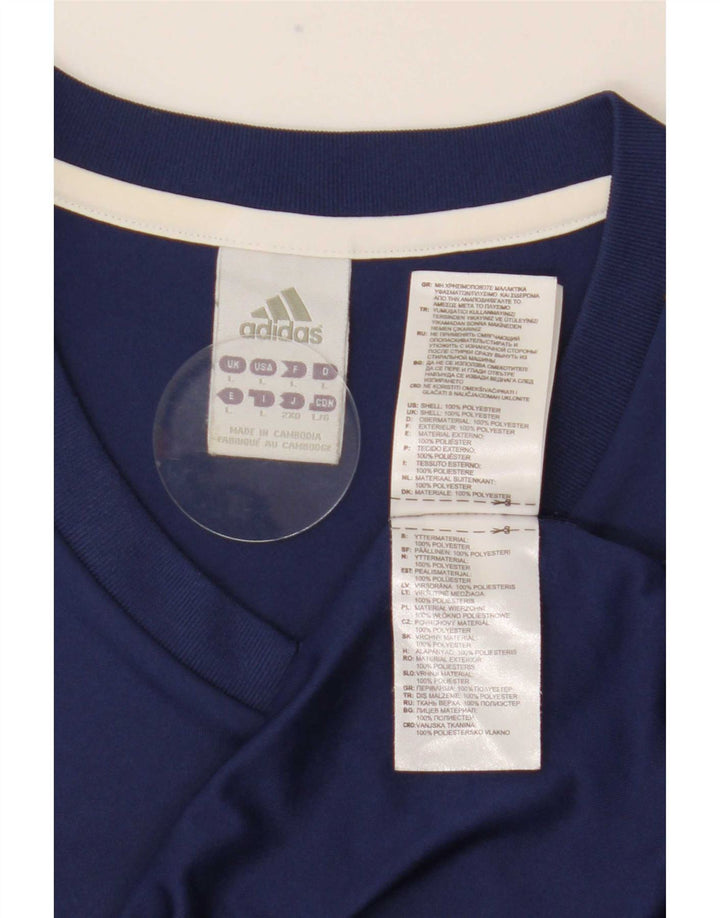 Camiseta masculina Adidas grande poliéster azul marinho