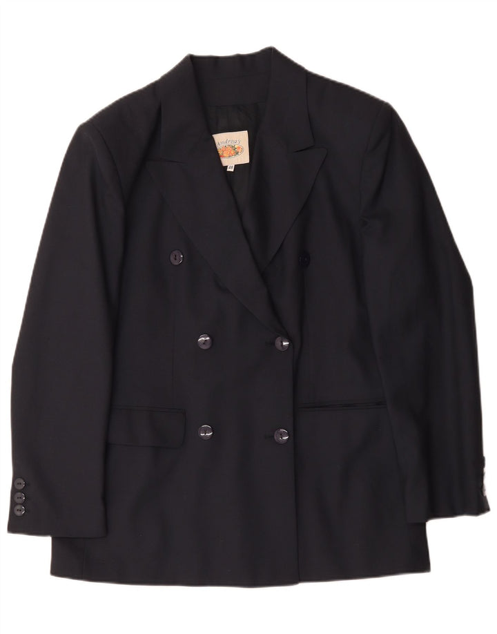 Jaqueta blazer feminina ANDREA'S com peito duplo IT 46 grande azul marinho