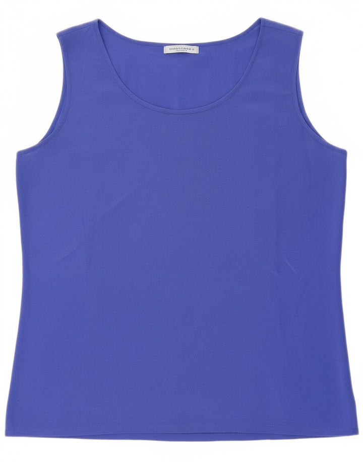 Colete transparente feminino vintage UK 8 seda azul pequena
