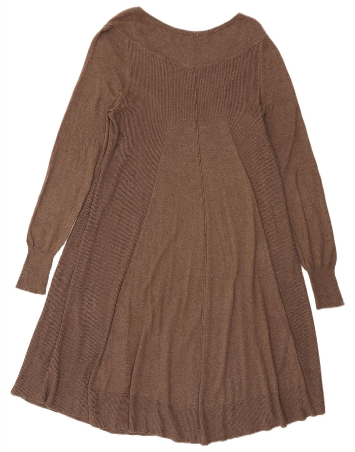 Vestido feminino Marks & Spencer Reino Unido 14 algodão marrom médio