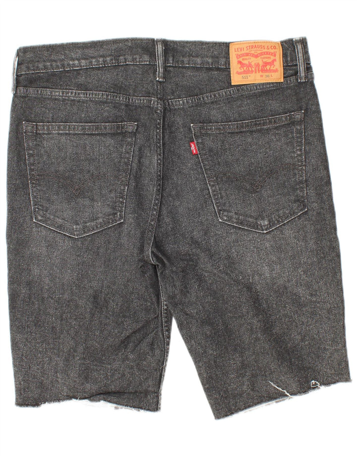 LEVI'S Mens 511 Shorts Jeans W36 Grande Algodão Cinza