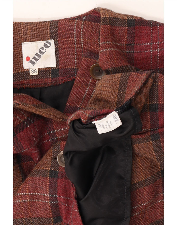 Jaqueta blazer feminina vintage colheita 4 botões UE 38 xadrez marrom médio