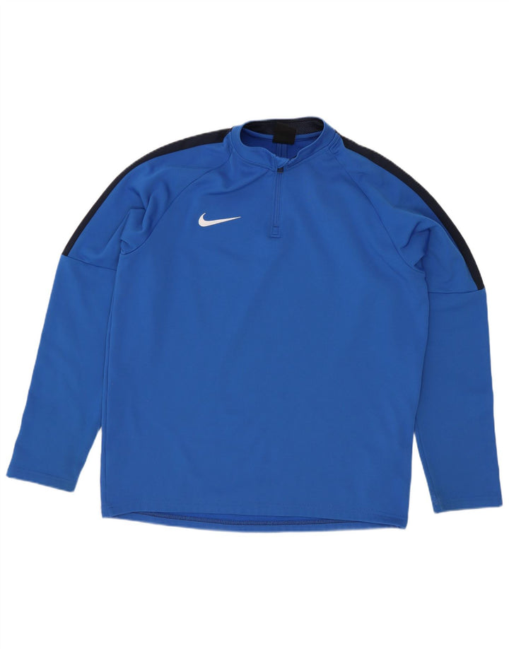 Nike Meninos Zip Neck Pullover Treino Top 13-14 Anos XL Azul Colourblock