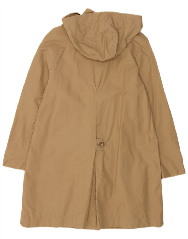 Capa de chuva feminina com capuz Marks & Spencer Reino Unido 12 algodão bege médio