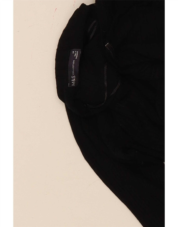 Top curto feminino Marks & Spencer manga comprida Reino Unido 14 médio preto