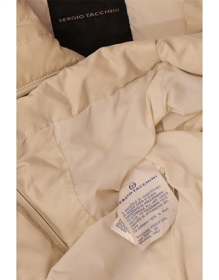 Jaqueta acolchoada feminina Sergio Tacchini UK 18 XL off white poliamida