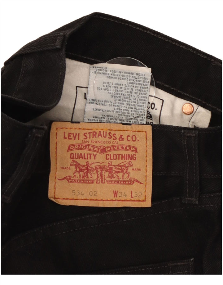 Levi's Masculino 534 Straight Jeans W34 L28 Algodão Preto