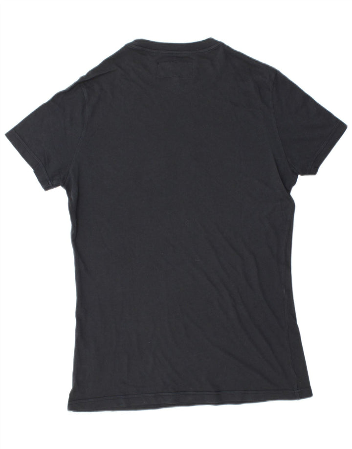 Camiseta masculina ARMANI JEANS com estampa gráfica grande de algodão preto
