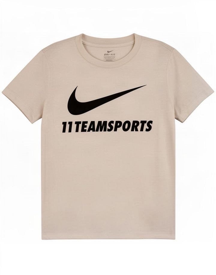Camiseta Nike Feminina Dri Fit Graphic Top UK 12 Médio Branco Poliéster