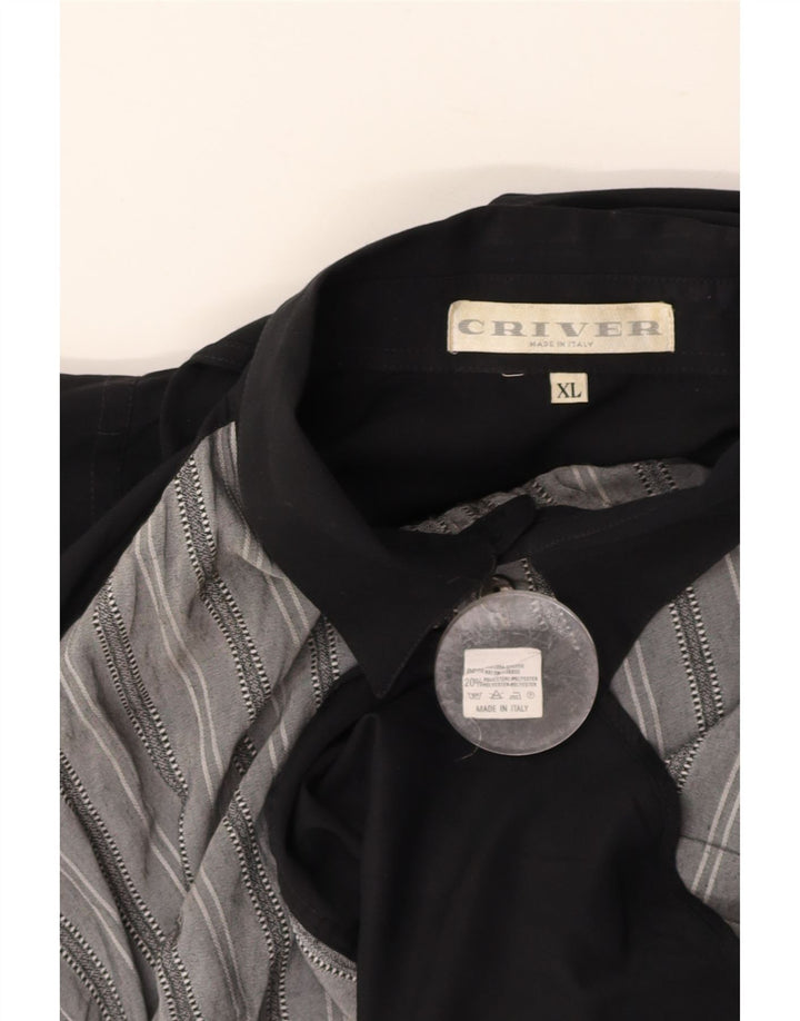 Camisa masculina CRIVER XL viscose listrada preta