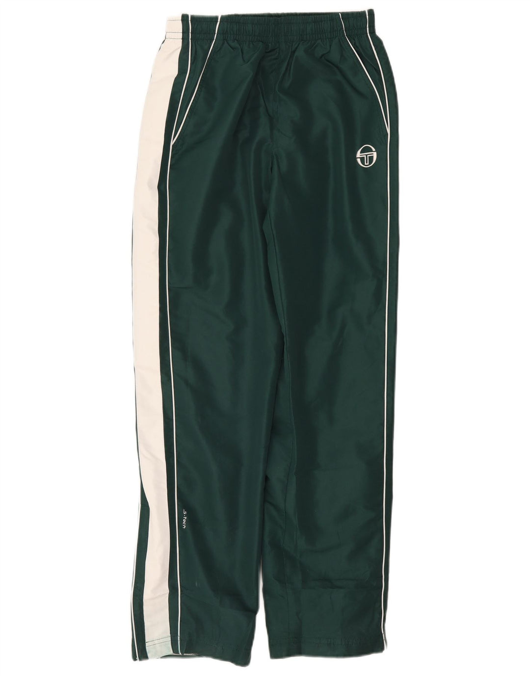 Sergio Tacchini Calça de treino masculina pequena verde colorblock poliéster