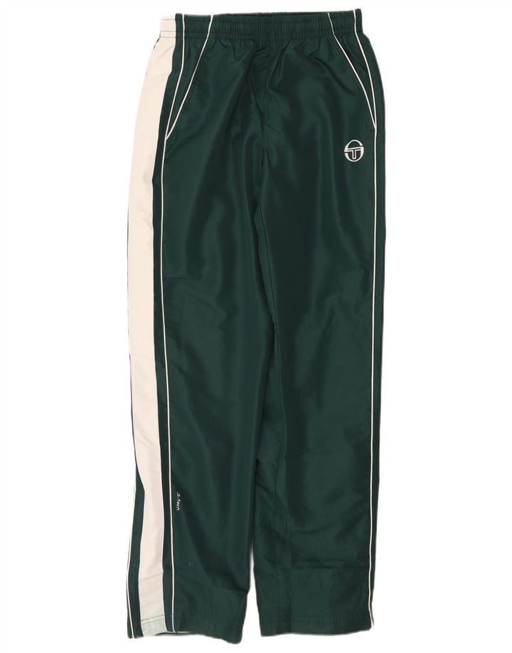 Sergio Tacchini Calça de treino masculina pequena verde colorblock poliéster