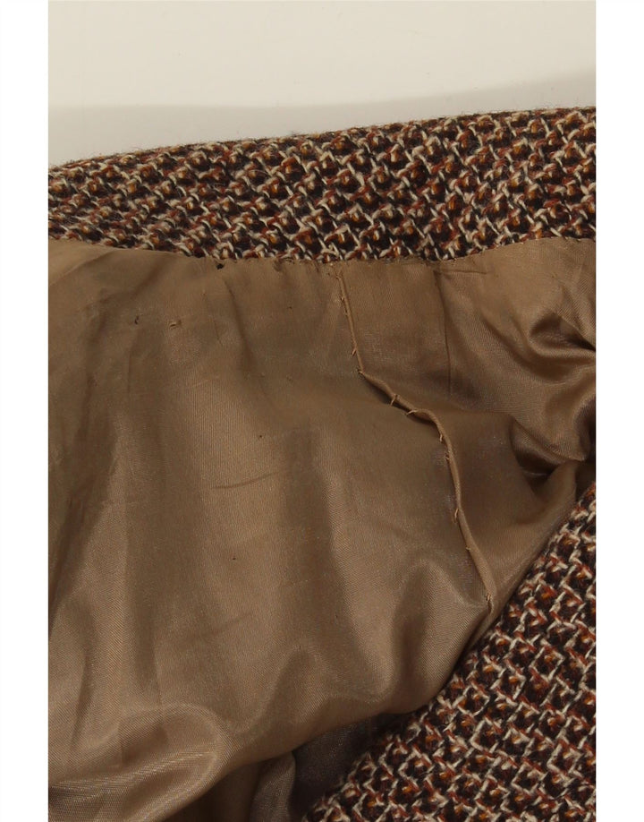 Casaco feminino vintage com peito duplo UK 14 marrom médio