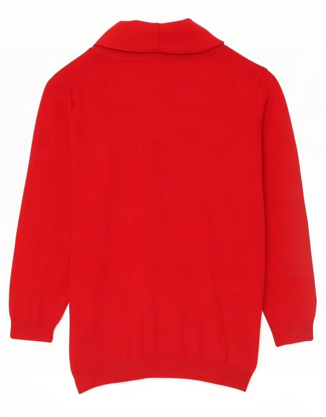 Suéter feminino Chaps com gola xale UK 12 seda vermelha média
