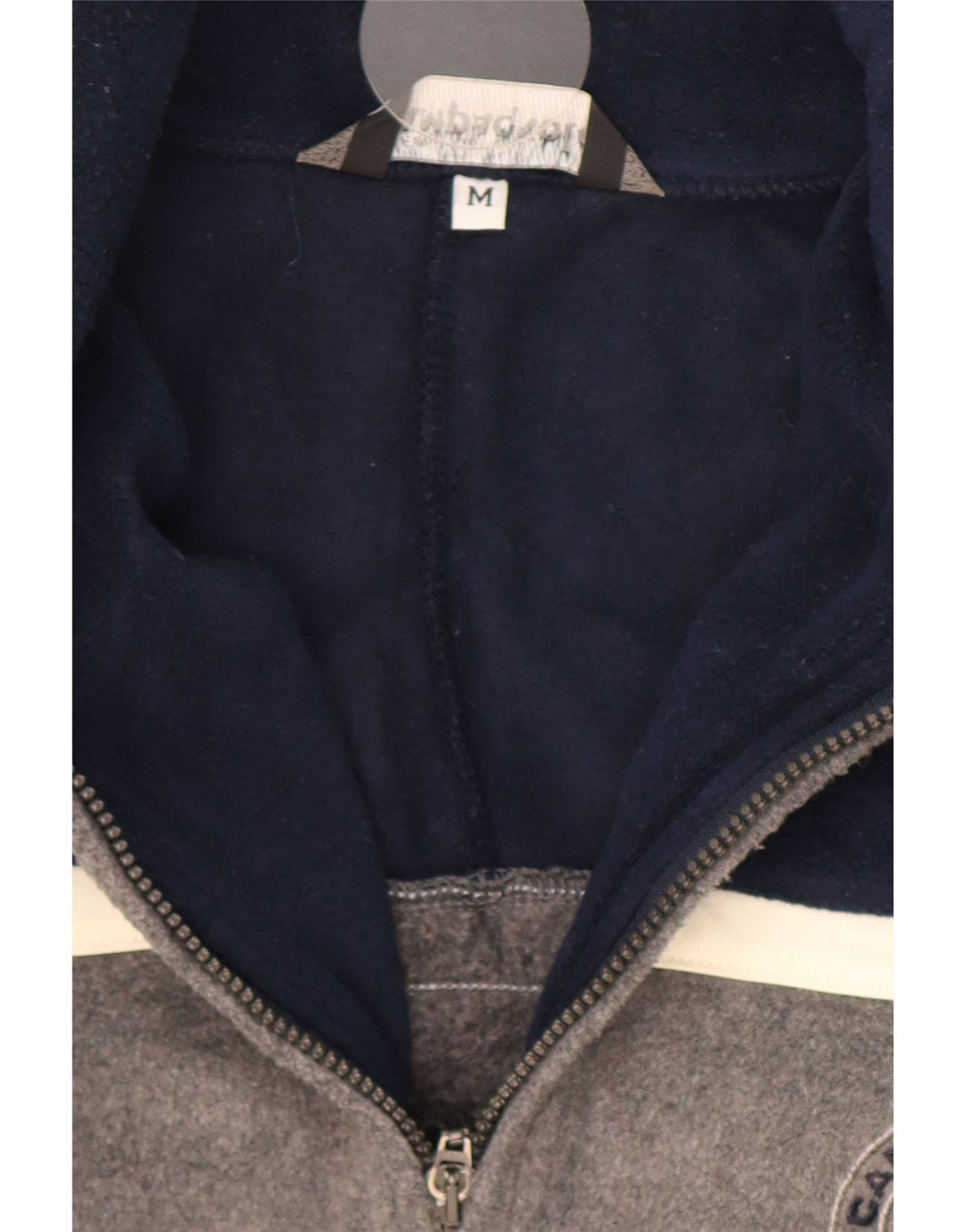 Campagnolo Suéter masculino de lã com zíper e gola em poliéster cinza médio