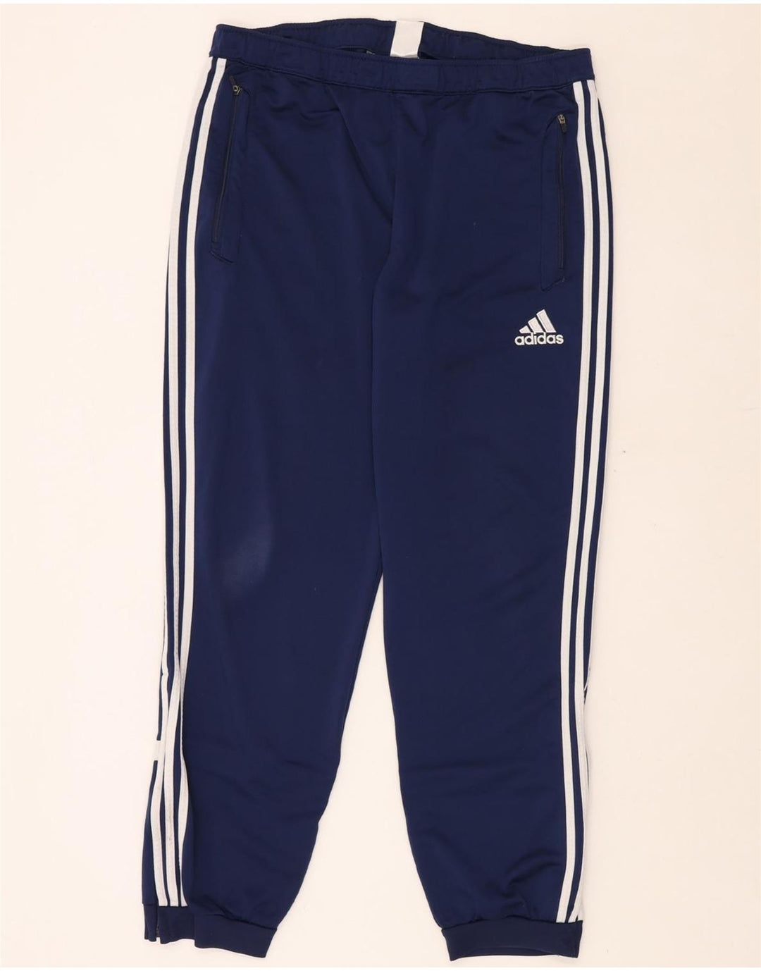 Calças de treino masculinas ADIDAS XL azul marinho poliéster