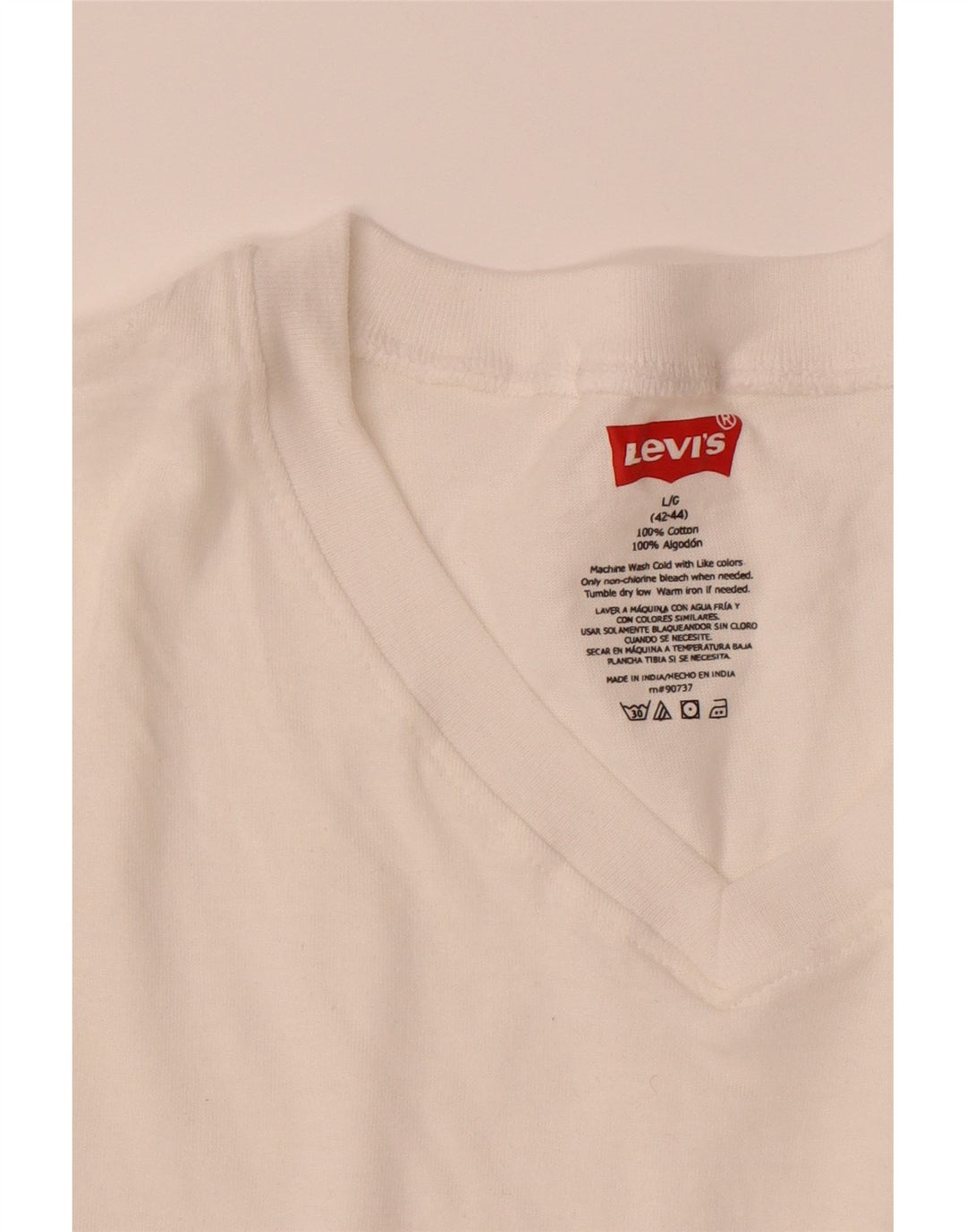 Camiseta masculina LEVI'S grande algodão branco