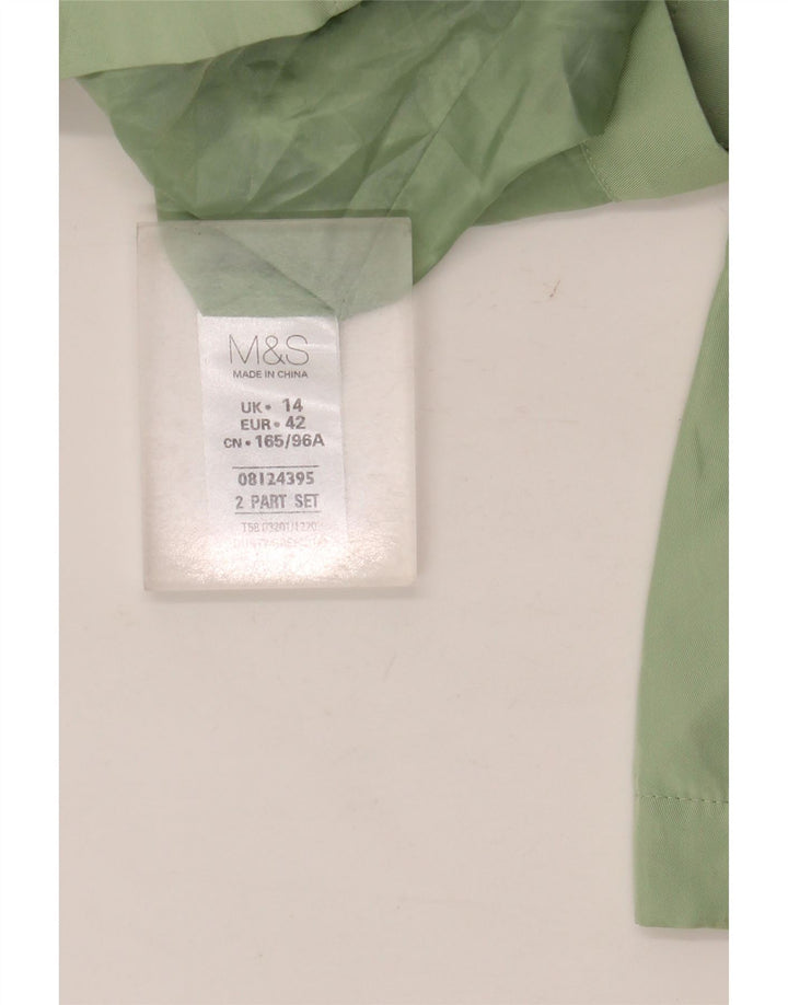 Jaqueta utilitária feminina com capuz Marks & Spencer Reino Unido 14 grande poliéster verde