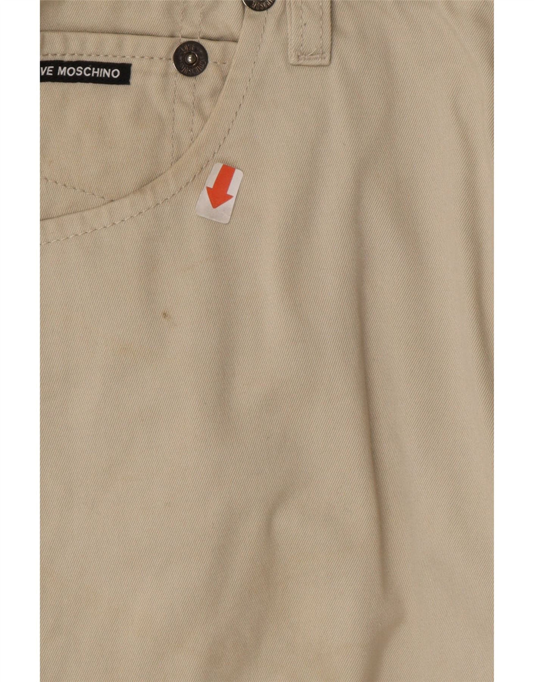MOSCHINO Mens Straight Cropped Trousers W32 L26 Beige Cotton Vintage Moschino and Second-Hand Moschino from Messina Hembry 