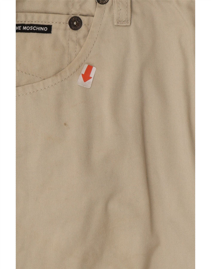 MOSCHINO Mens Straight Cropped Trousers W32 L26 Beige Cotton Vintage Moschino and Second-Hand Moschino from Messina Hembry 