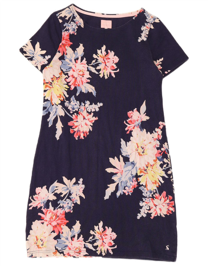 Vestido bainha feminino JOULES Reino Unido 12 algodão floral azul marinho médio