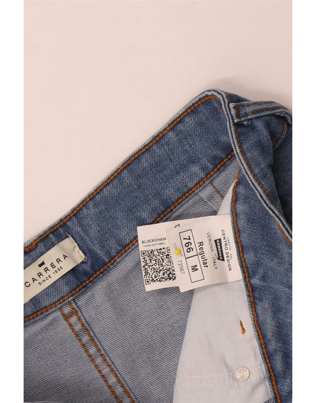 Saia jeans feminina Carrera médio W30 algodão azul