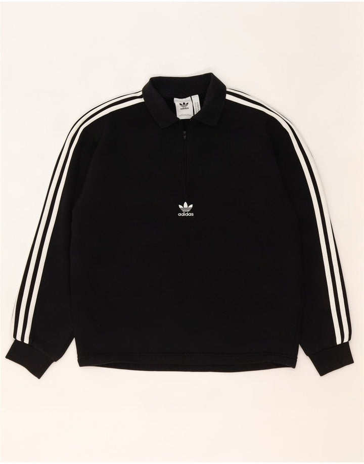 Adidas masculino polo pescoço moletom jumper médio algodão preto