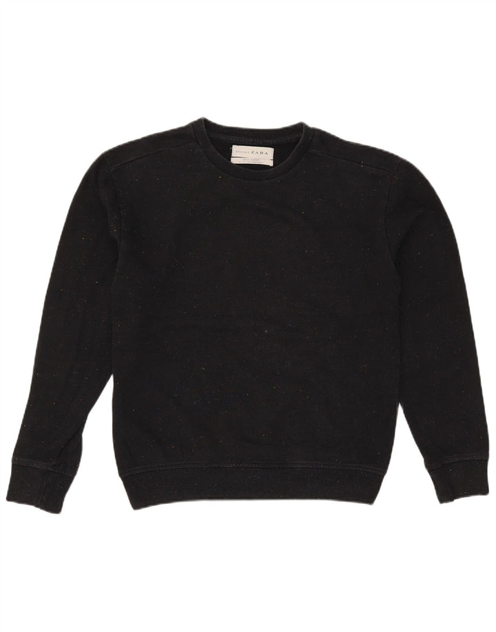 Zara moletom masculino jumper pequeno preto manchado
