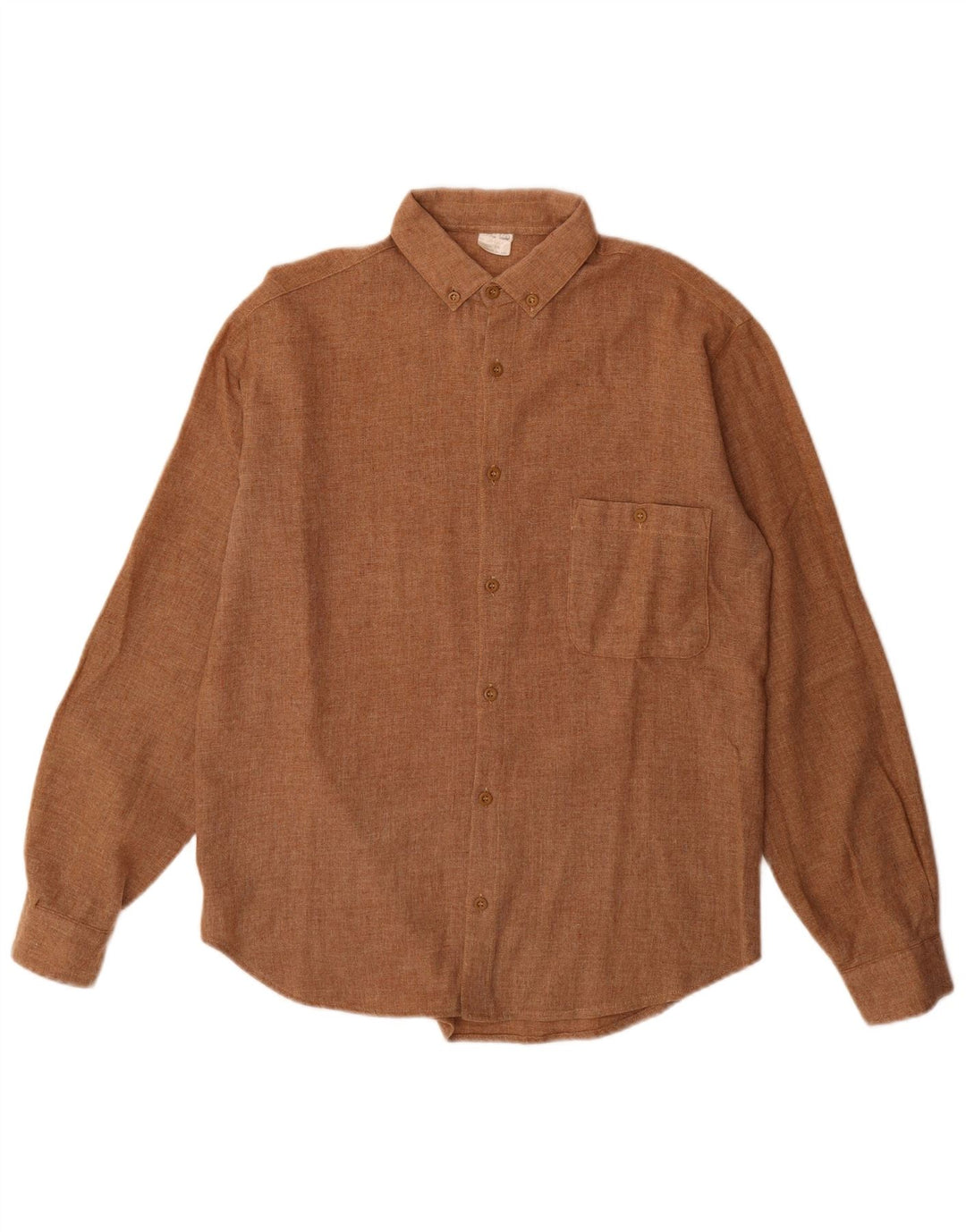 Camisa masculina vintage tamanho 39 poliéster marrom médio