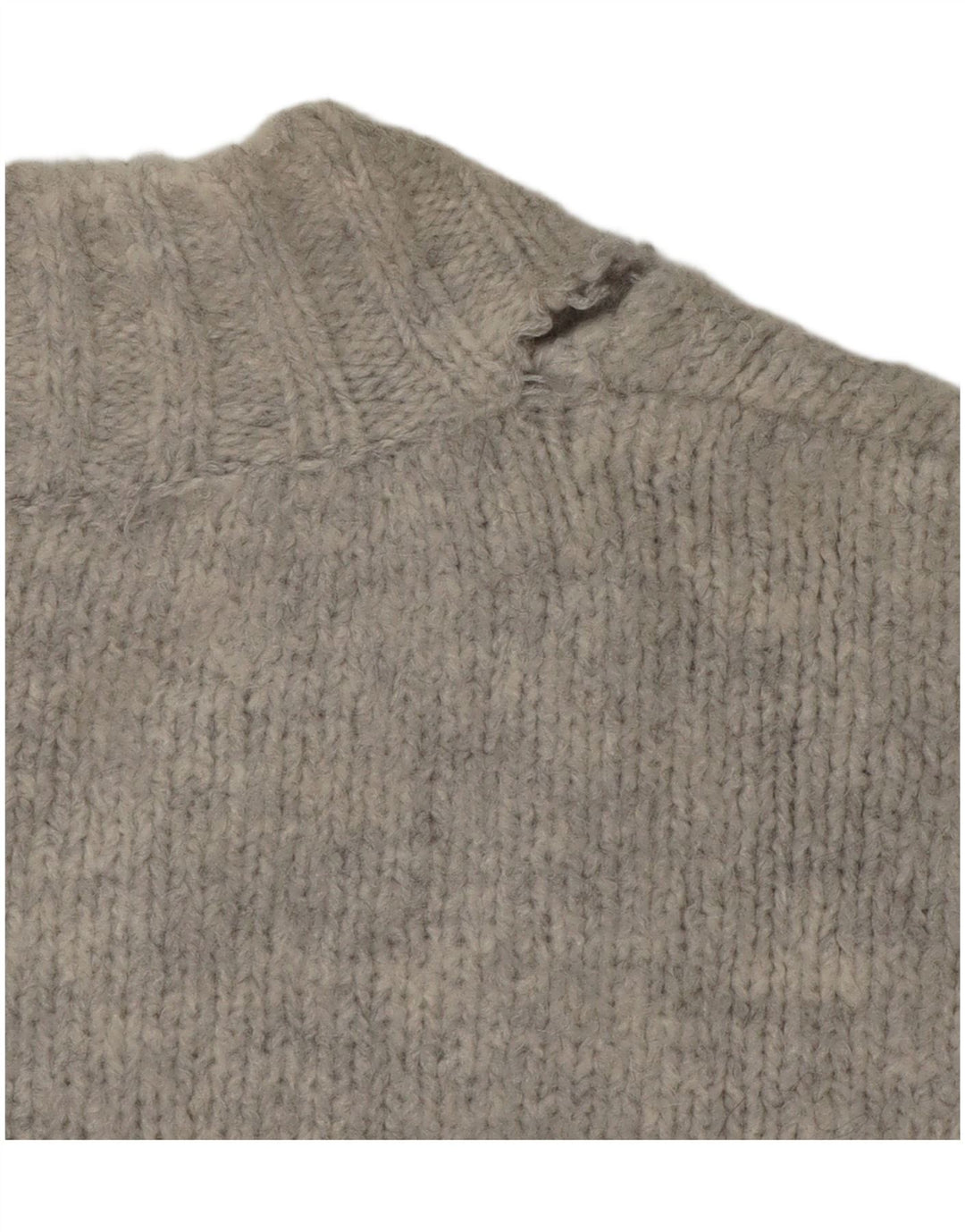 Zara Suéter feminino oversized com decote em V Reino Unido 10 pequeno cinza acrílico