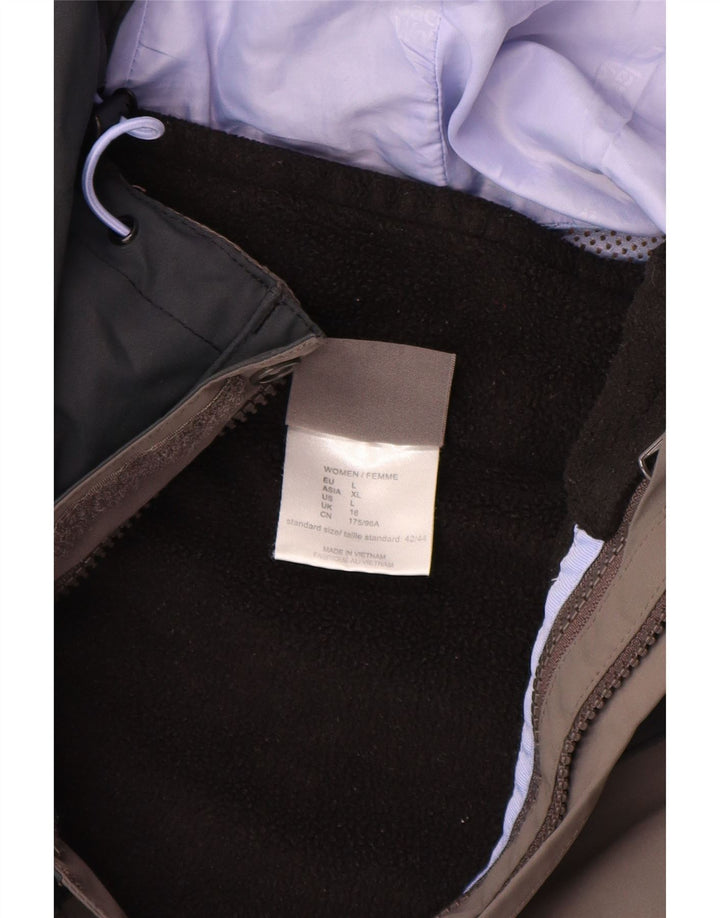 Jaqueta corta-vento feminina Jack Wolfskin UK 16 grande bloco colorido preto