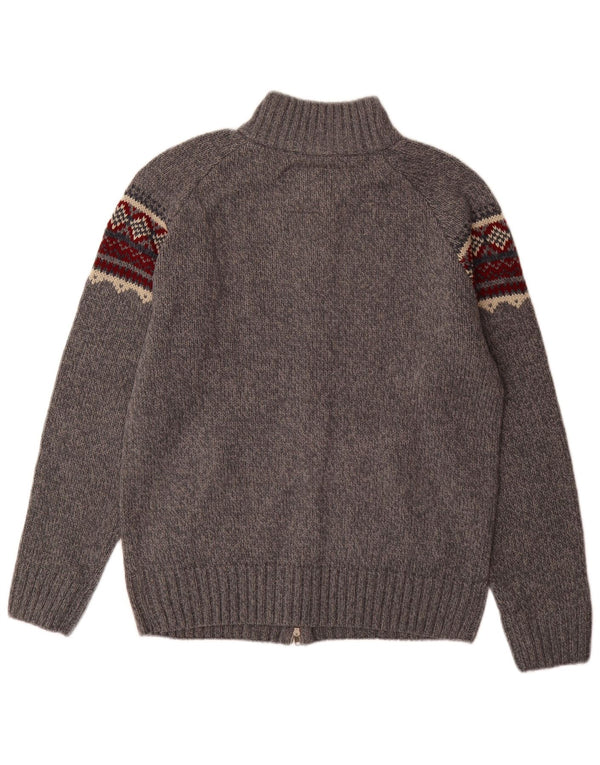 Herod Sport Mens Cardigan Sweater XL Cinza Fair Isle Acrílico