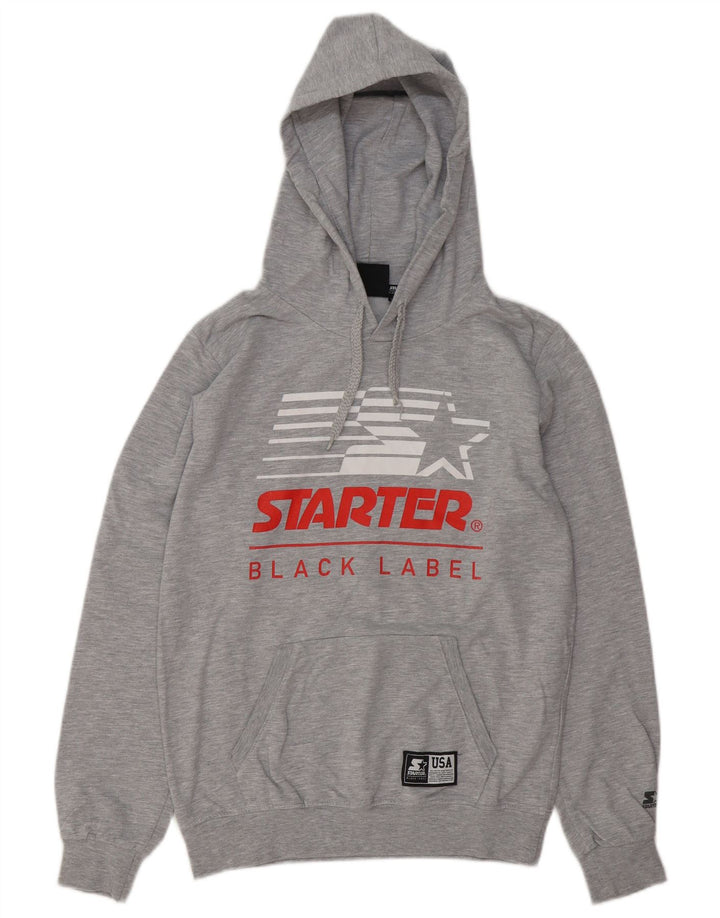 Jumper com capuz gráfico masculino Starter algodão cinza médio