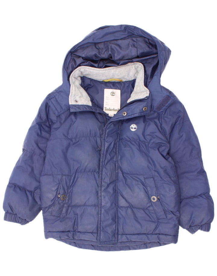 Casaco Timberland Boys com capuz acolchoado 4-5 anos azul marinho poliéster