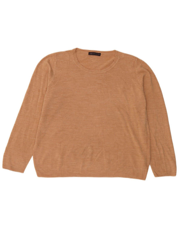 Suéter feminino Marks & Spencer com gola canoa Reino Unido 20 2XL bege acrílico