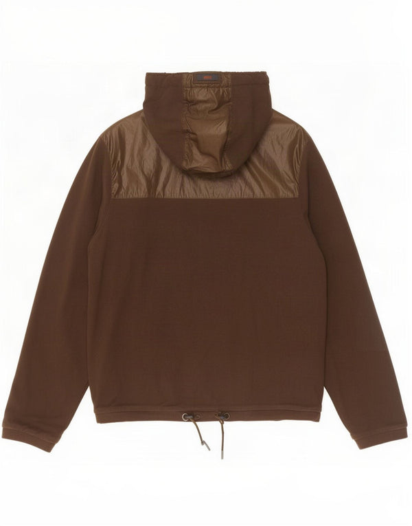 Jaqueta masculina reversível com capuz Hugo Boss Reino Unido 40 grande algodão marrom