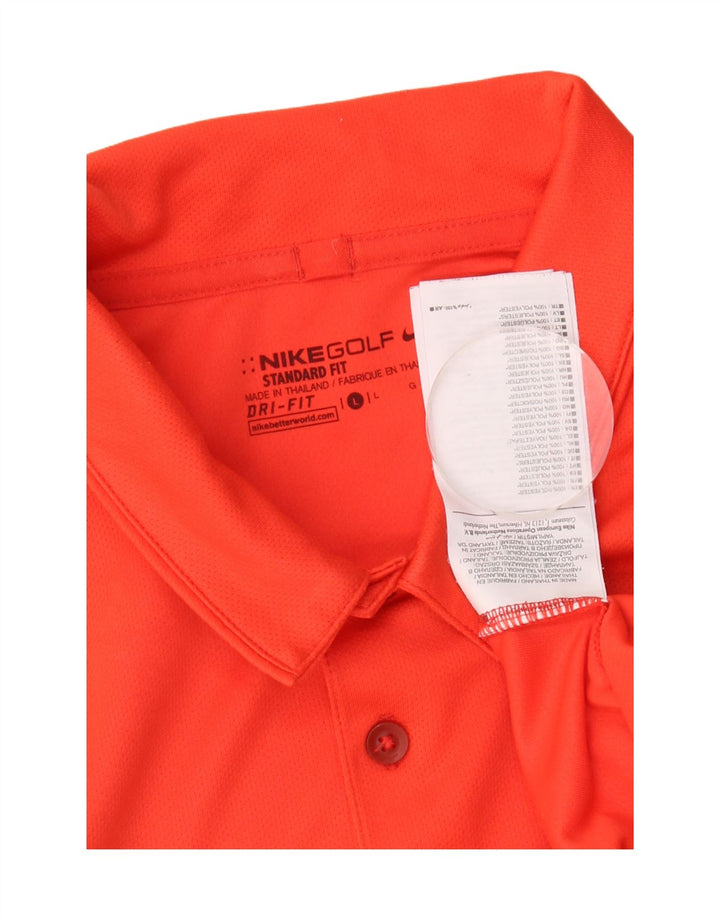 Camisa polo masculina Nike Dri Fit grande laranja colorblock poliéster