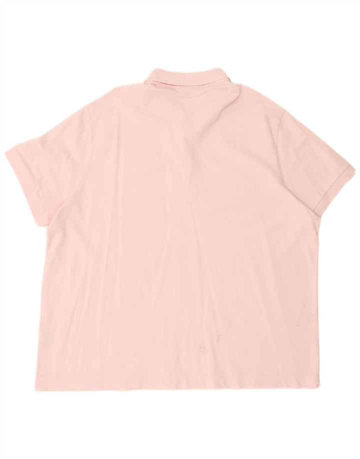 Camisa polo masculina LACOSTE Regular Fit tamanho 9 4XL algodão rosa