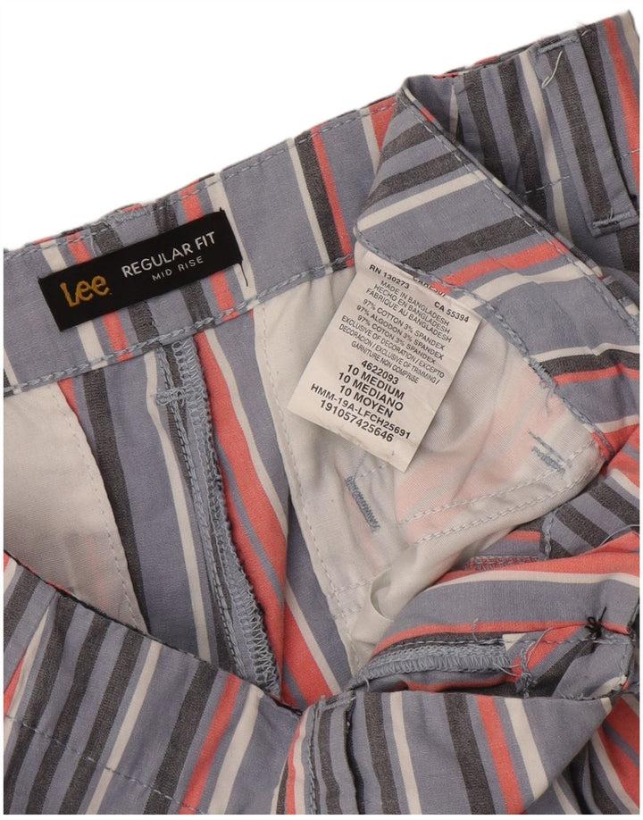 Lee Shorts feminino casual de cintura média US 10 grande W34 listrado multicolorido