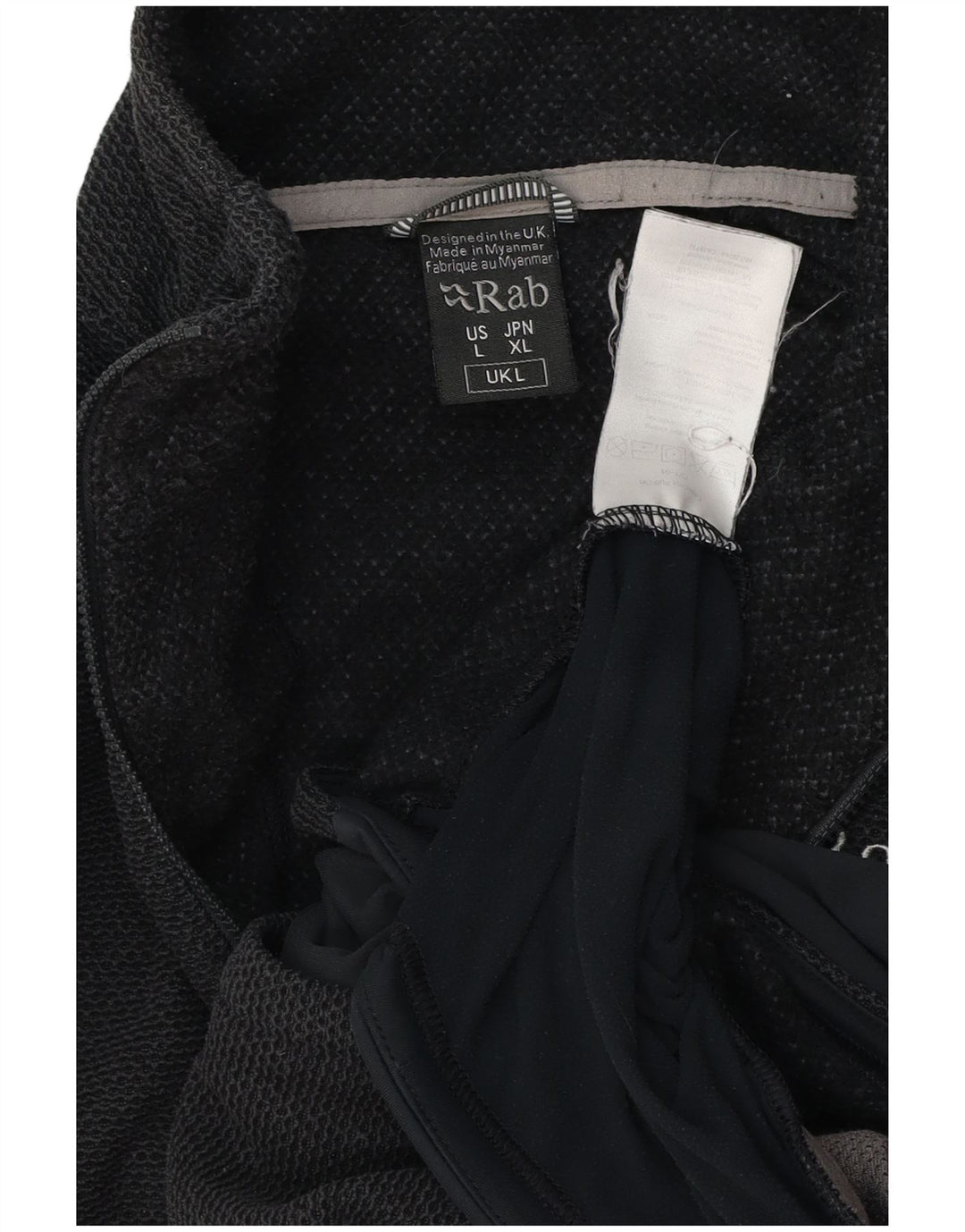 Suéter masculino RAB com zíper e gola grande em poliéster colorblock preto