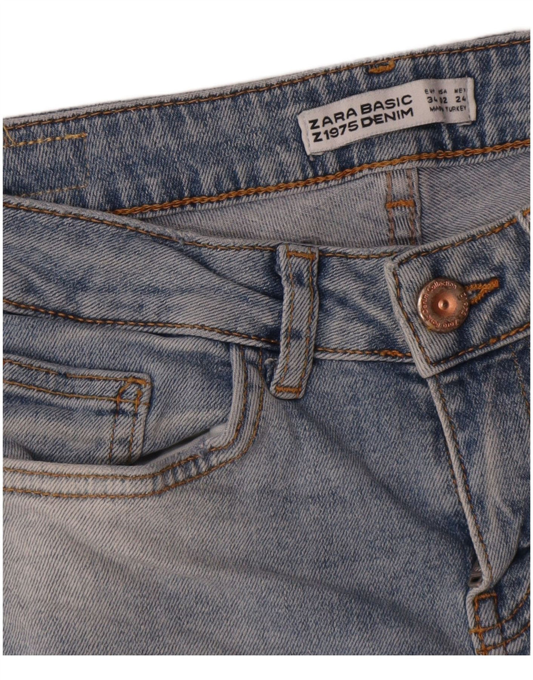 Zara Jeans Slim Feminino EU 34 2XS W24 L26 Azul