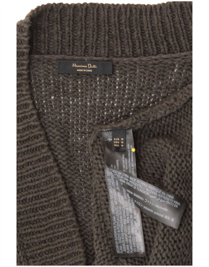 Suéter cardigã feminino Massimo Dutti Reino Unido 12 algodão cinza médio