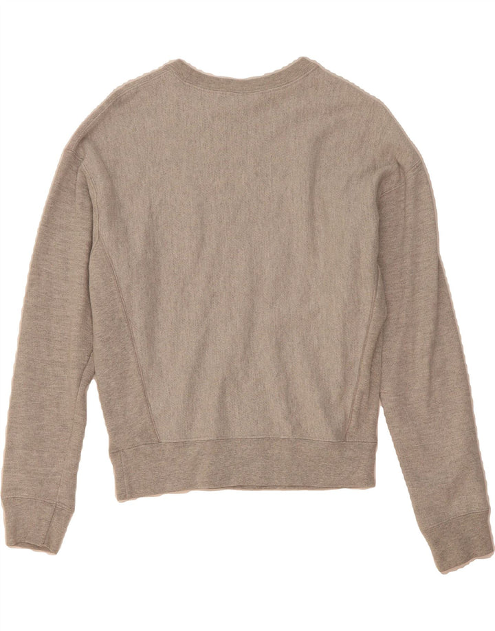 CHAMPION Womens Oversized Sweatshirt Jumper UK 10 Small Grey Cotton Vintage Champion and Second-Hand Champion from Messina Hembry 