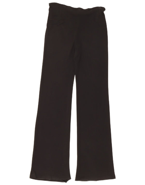 Calça feminina casual Zara Flare UE 36 XS W26 L31 preto rayon
